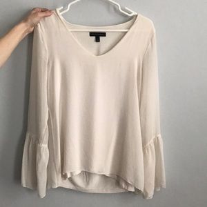 White bell sleeve blouse